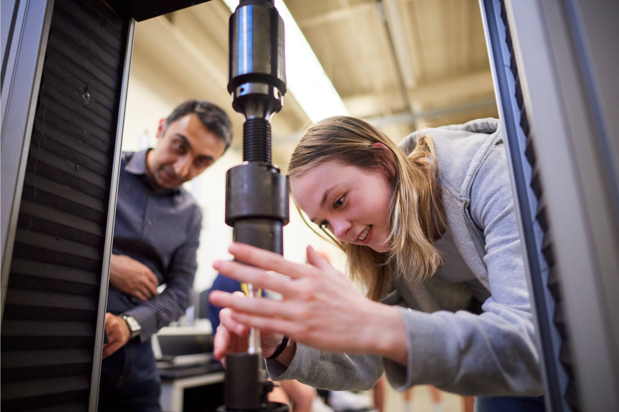 Engineering student in a lab